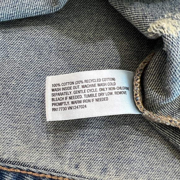 Wild Fable Denim Front Tie Distressed Vest Cropped Top NWT - Picture 5 of 7